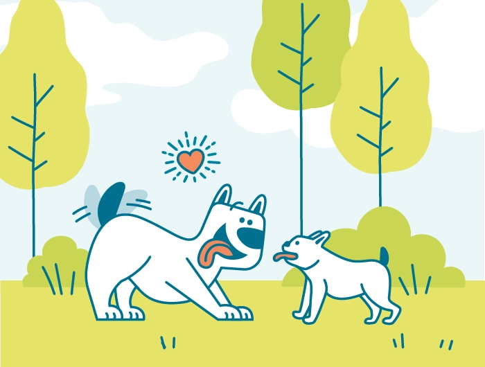 illustration accueillir chiot
